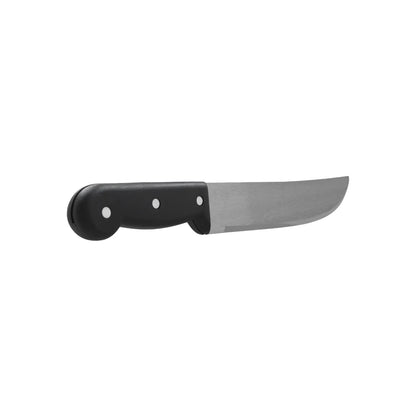 Cuchillo multiusos con hoja de acero inoxidable y mango negro ergonómico de triple remache para cortes precisos
