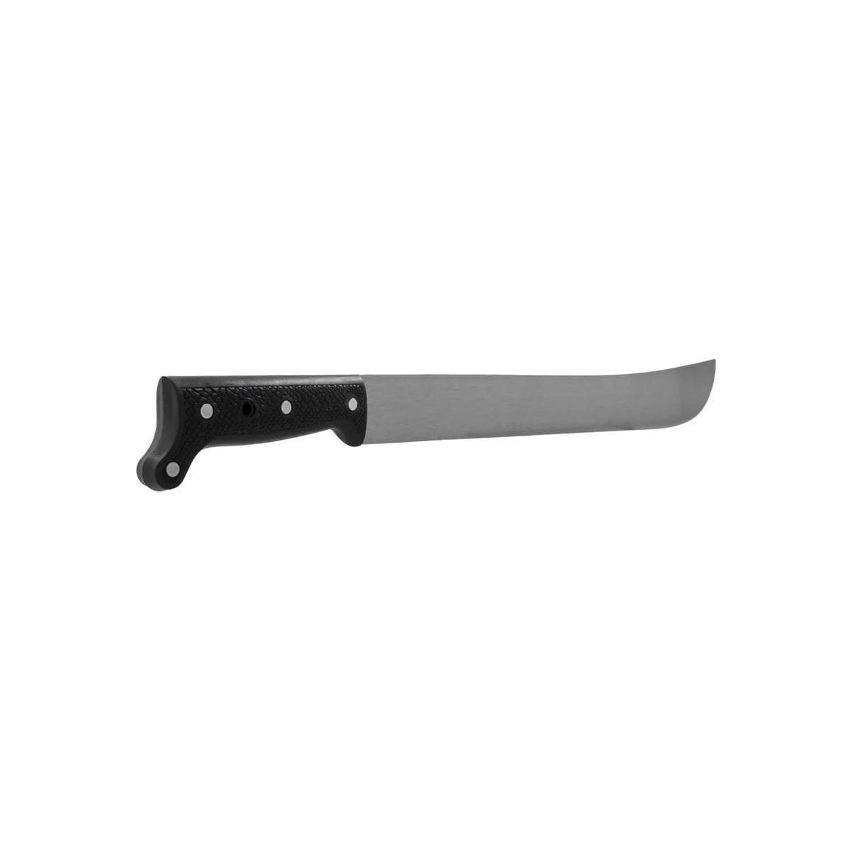 Machete con hoja de acero y mango ergonómico negro para desmalezar y trabajos de jardinería profesional