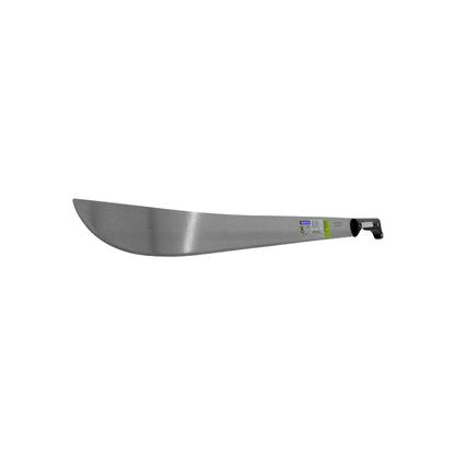 Machete Tramontina con hoja de acero y mango negro para trabajos de jardinería y agricultura profesional.