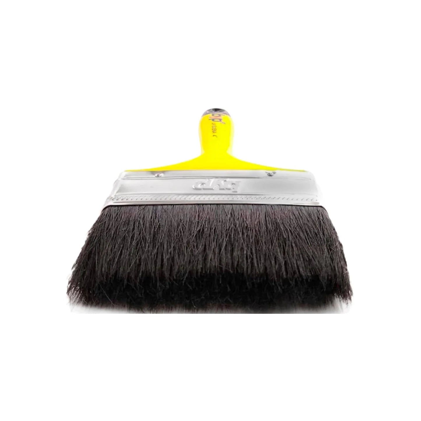 Brocha de pintura plana Byp Ultra 4 pulgadas, mango amarillo, cerdas sintéticas