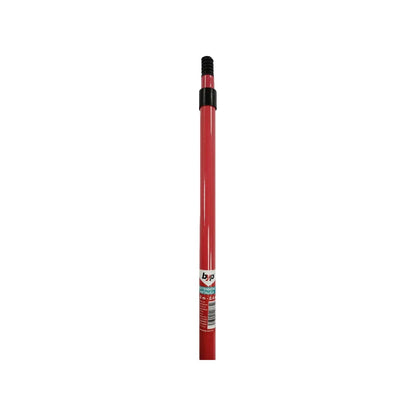 Palo extensor para rodillo de pintura rojo BYP, metálico y telescópico, ajustable 1.20 a 2.40 metros.