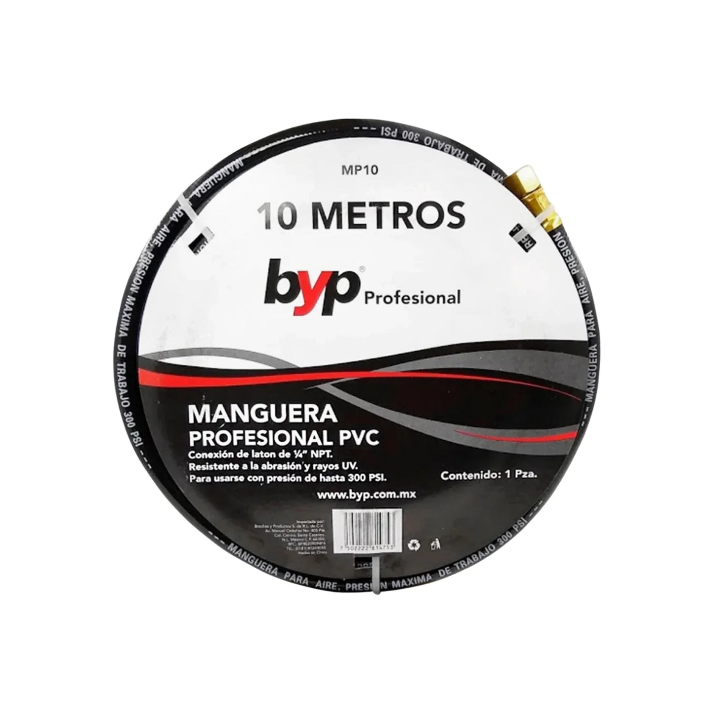 Manguera para compresora PVC 1/4"x10 m Byp MP10
