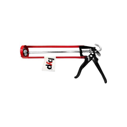Pistola calafateadora esqueleto Byp roja y negra para aplicación de sellador y silicona