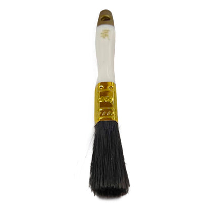 Brocha de pintura premium 1/2 pulgada con mango blanco y cerdas negras para acabados finos