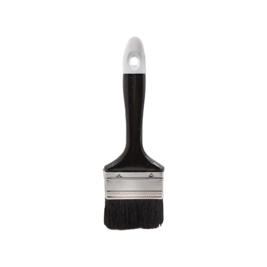 Brocha de pintura 2 1/2" con mango ergonómico negro y cerdas sintéticas para acabados finos