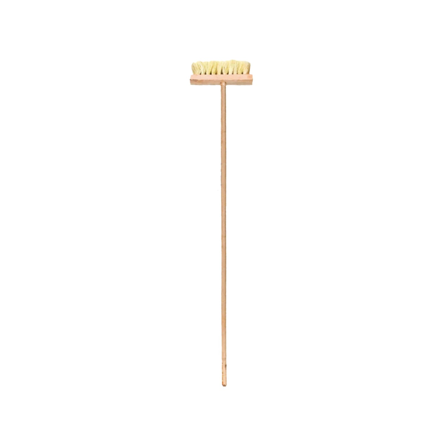 Cepillo aplicador de impermeabilizante con mango largo de madera y cerdas naturales para techos y pisos