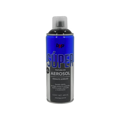 Pintura en aerosol negro brillante acrílico 400 ml Byp Súper ANBS00