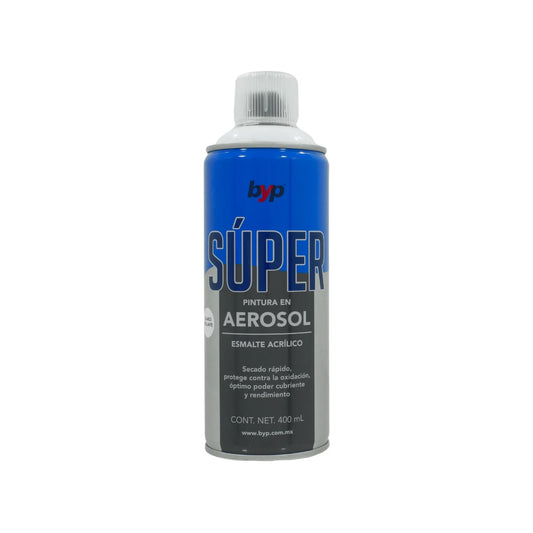 Pintura en aerosol blanco brillante acrílico 400 ml Byp Súper ABBS00