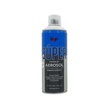 Pintura en aerosol blanco mate acrílico 400 ml Byp Súper ABMS00