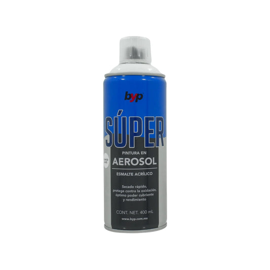 Pintura en aerosol blanco mate acrílico 400 ml Byp Súper ABMS00