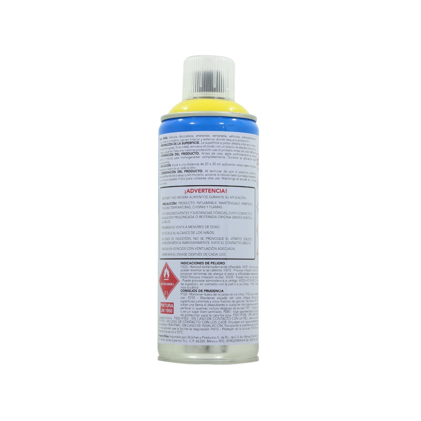 Pintura en aerosol amarillo canario acrílico para proyectos de ferretería y hogar
