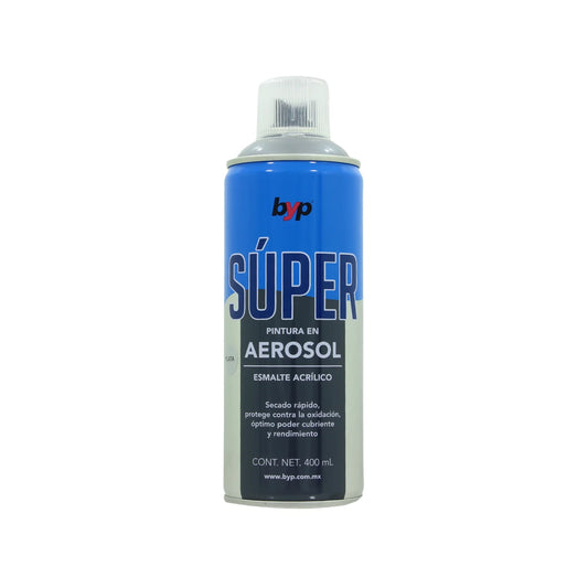 Pintura en aerosol plata acrílico 400 ml Byp APLS00