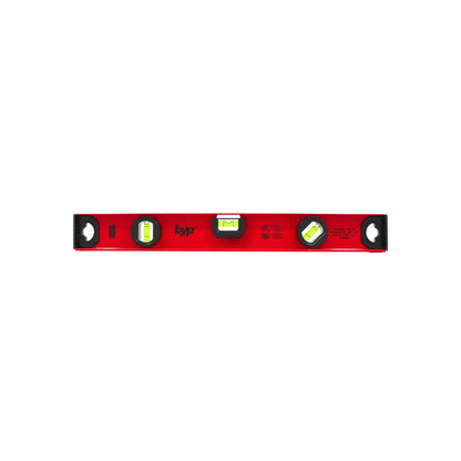 Nivel de burbuja Byp rojo de aluminio 18 pulgadas con 3 viales y precisión de 1 mm/m