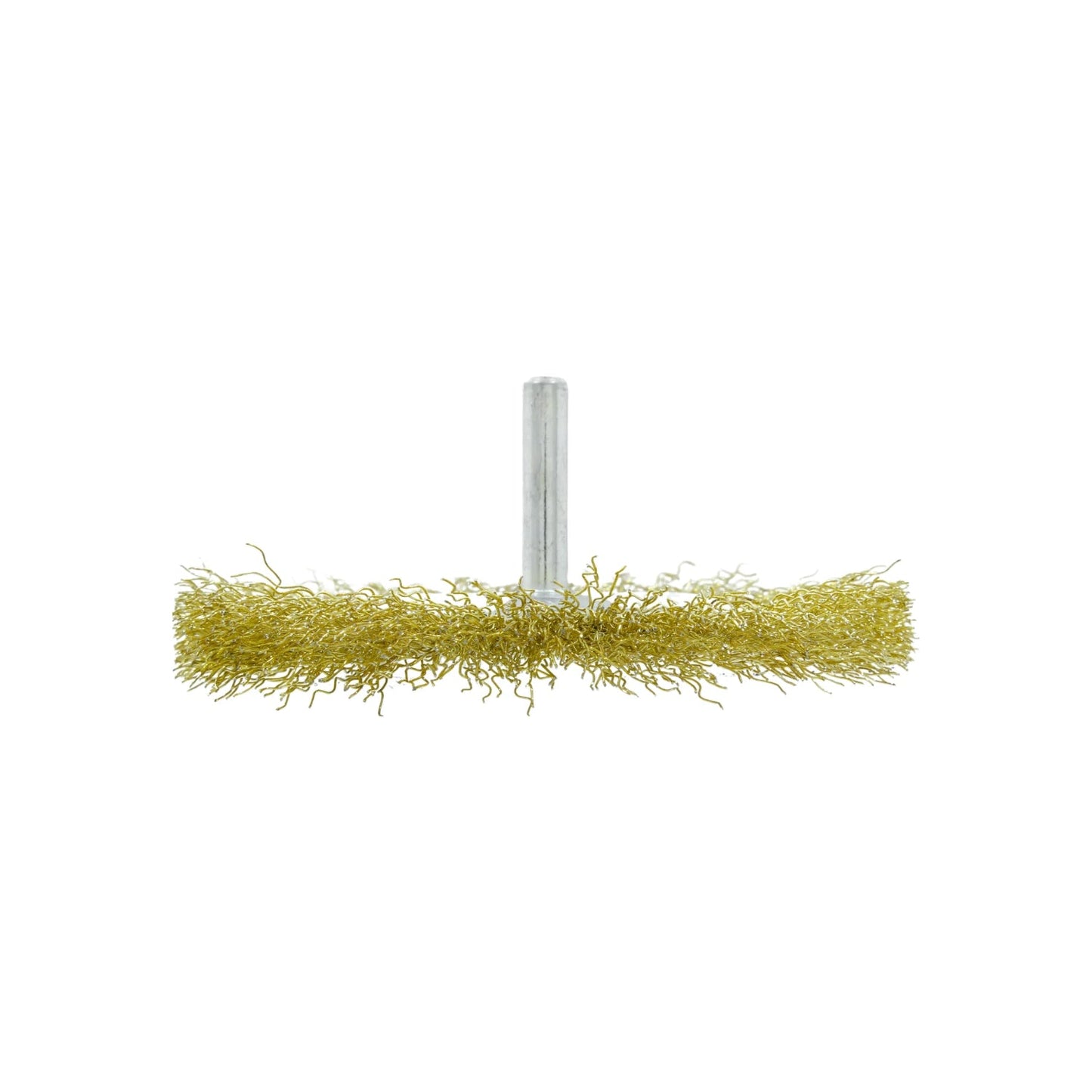 Carda circular con vástago, alambre de latón ondulado para limpieza, pulido y desbaste de metales.