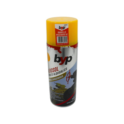 Pintura en aerosol BYP esmalte alquidálico amarillo maquinaria 400ml para mantenimiento industrial