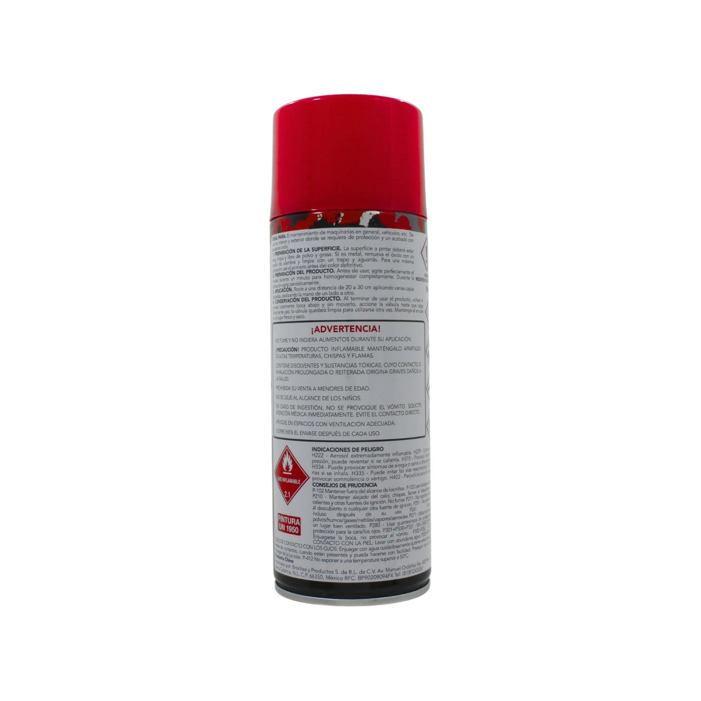 Pintura en aerosol rojo brillante para maquinaria, metal y vehículos, 400ml, protección duradera