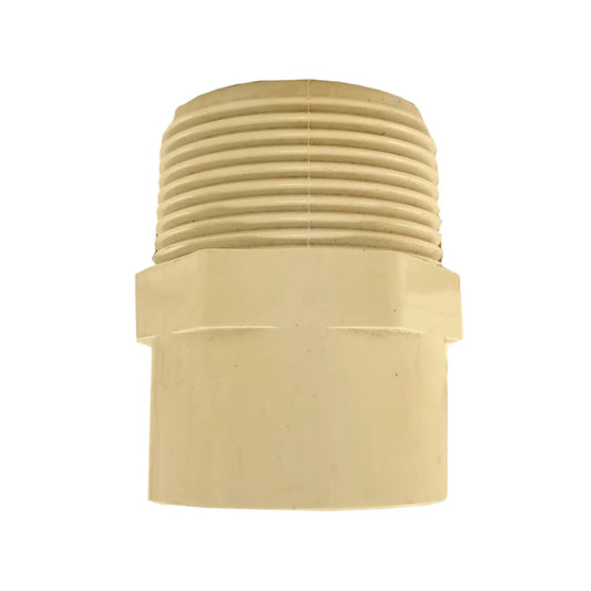 Conector adaptador CPVC 3/4" rosca exterior macho beige para sistemas de agua caliente