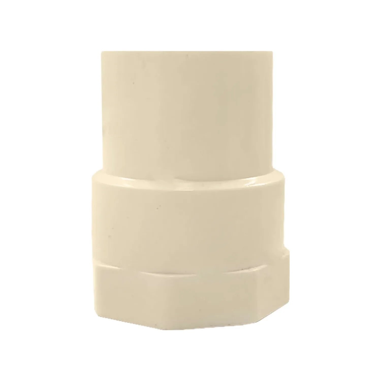 Conector CPVC 1/2" hembra rosca interior y socket para tubo, color crema para plomería