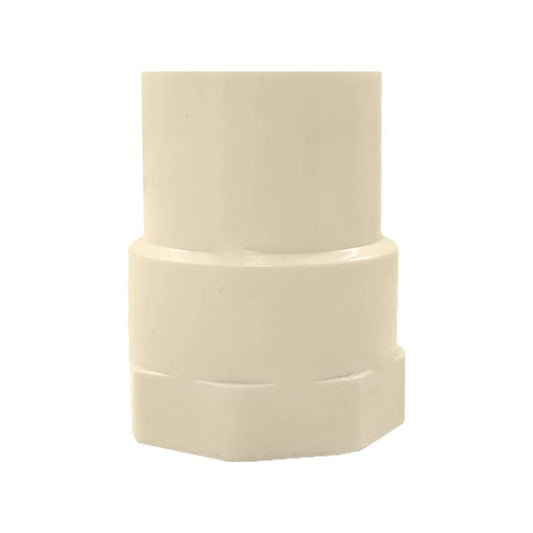 Conector CPVC 1/2" hembra rosca interior y socket para tubo, color crema para plomería