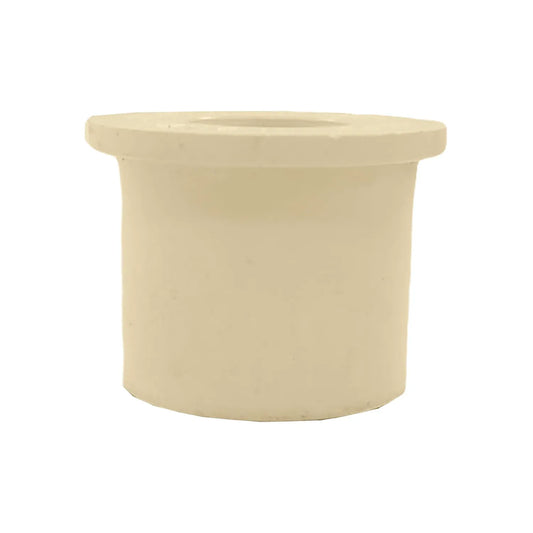 Reducción bushing CPVC crema 3/4 x 1/2 pulgada, accesorio de plomería para sistemas de agua