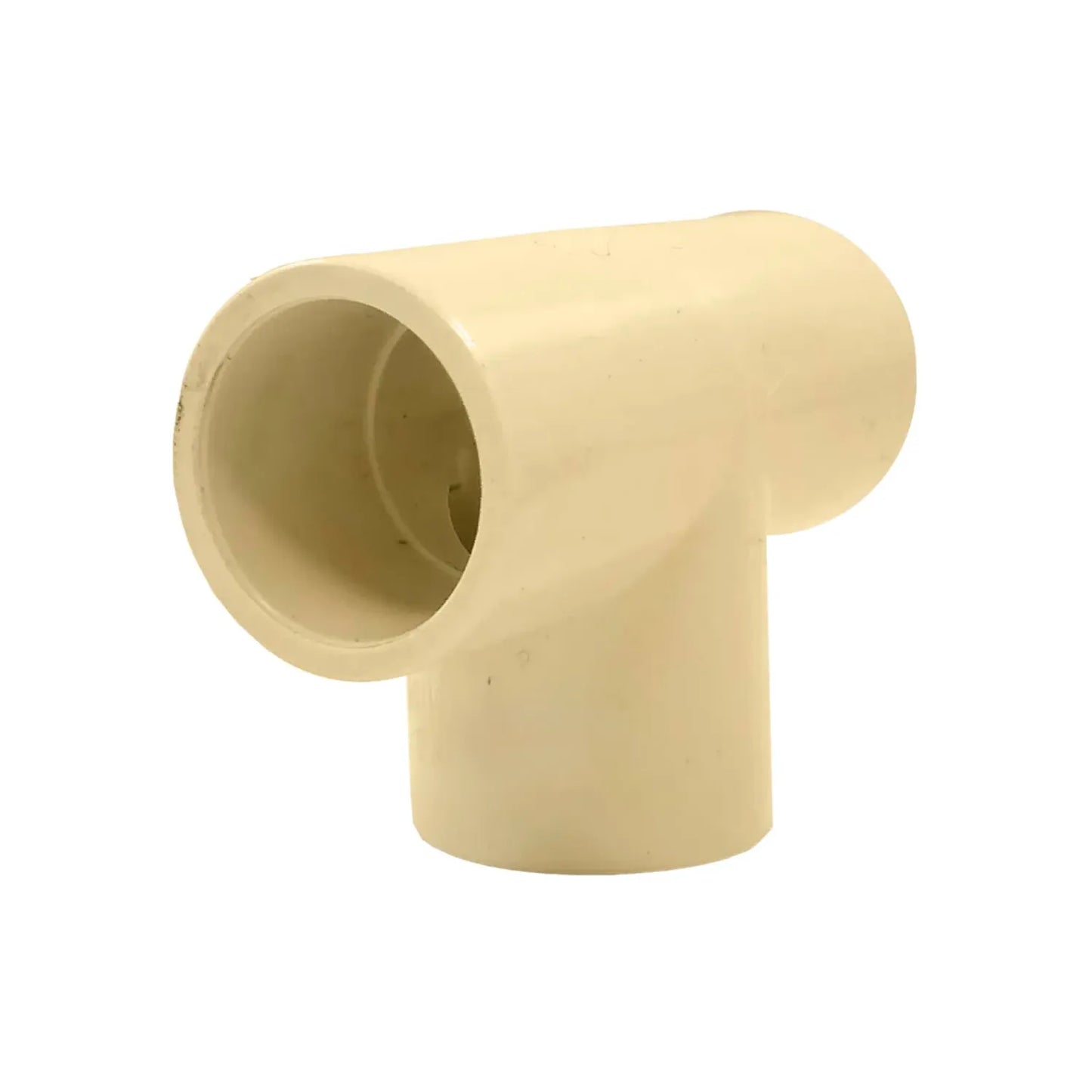 Tee CPVC 1/2 pulgada para conexión de tuberías de agua, accesorio de plomería color crema