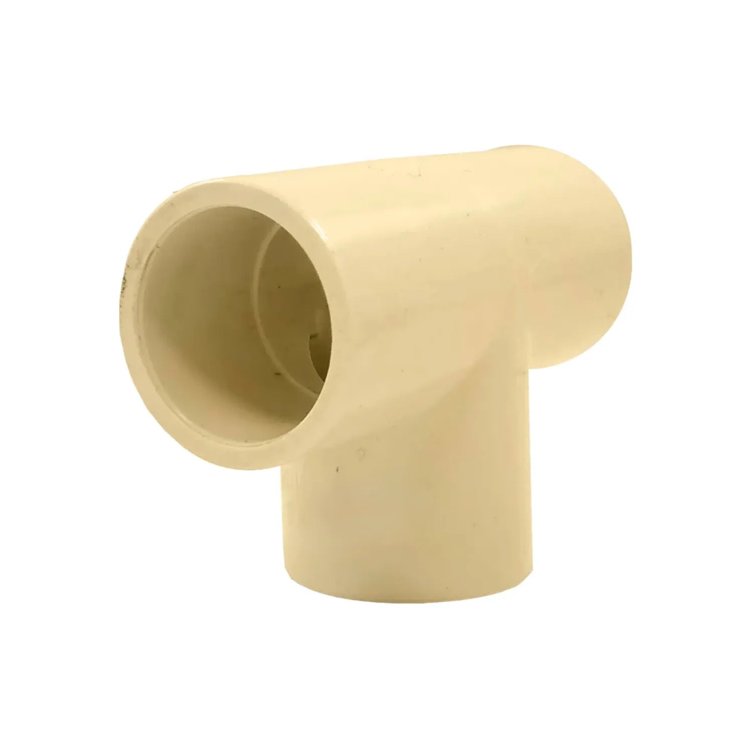 Tee CPVC 1/2 pulgada para conexión de tuberías de agua, accesorio de plomería color crema