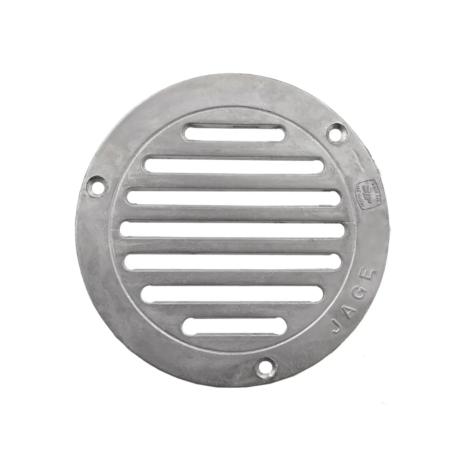 Rejilla de ventilación circular de aluminio JAGE para pared o techo, diseño de ranuras horizontales color plata