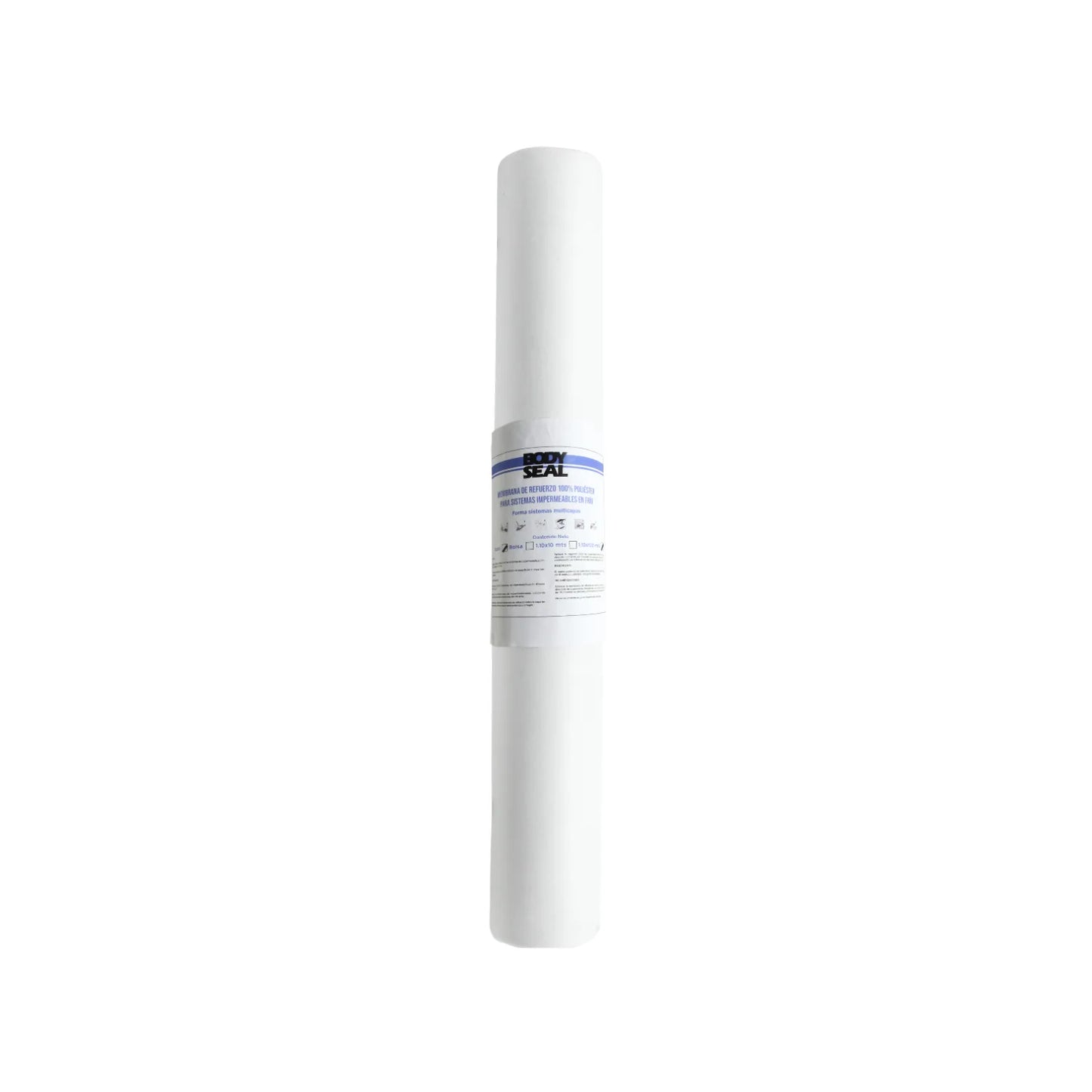 Membrana de refuerzo BODY SEAL blanca 100% poliéster para sistemas impermeables, rollo 10x10 mts