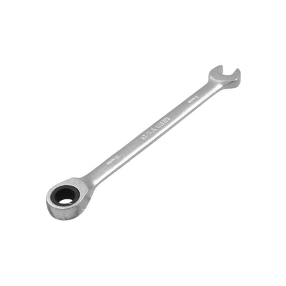 Llave combinada de matraca Baltico 8mm cromada, con extremo abierto y caja de trinquete