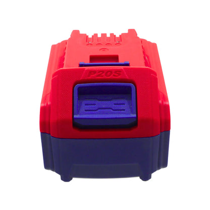 Batería recargable P20S de 20V para herramientas eléctricas inalámbricas color rojo y azul.