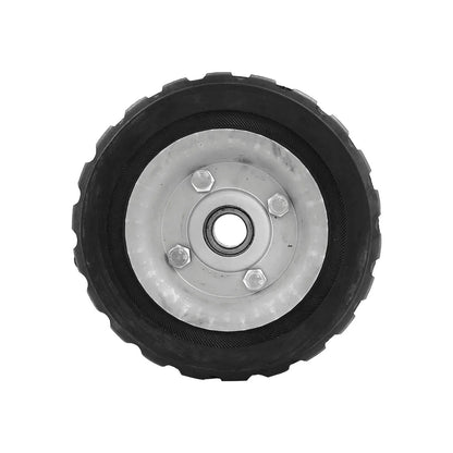 Rueda de repuesto para diablo 6 pulgadas, llanta de caucho negra con balero y eje metálico