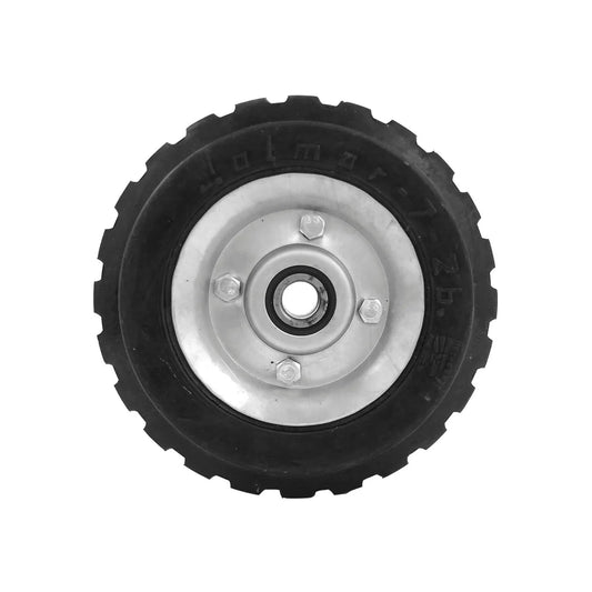 Rueda para diablo Jolmar negra 7 pulgadas con 2 baleros, banda de rodadura y centro metálico