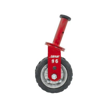 Rodaja para andamio Jolmar, rueda 6 pulgadas, cuerpo de metal rojo para construcción