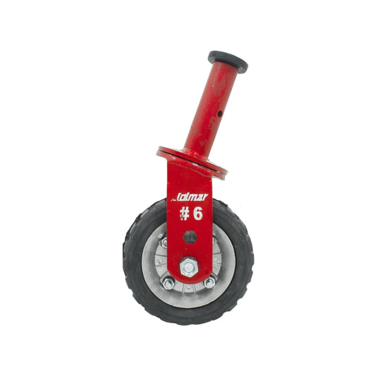 Rodaja para andamio Jolmar, rueda 6 pulgadas, cuerpo de metal rojo para construcción