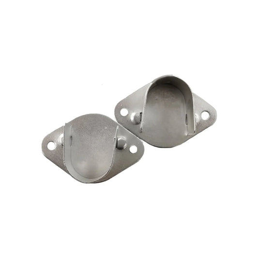Juego de 2 bridas media luna niqueladas para soporte de tubo de closet o ropero