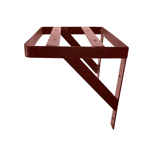 Soporte metálico reforzado para aire acondicionado color café, estructura de ángulo resistente para montaje en pared