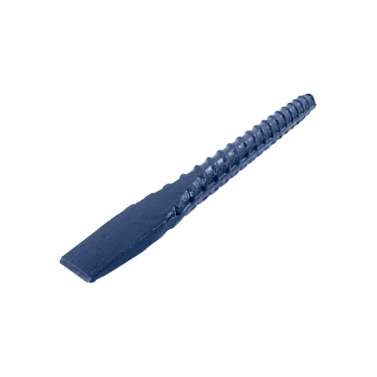 Cincel de varilla azul 3/4" con cuerpo estriado y punta plana para concreto y demolición