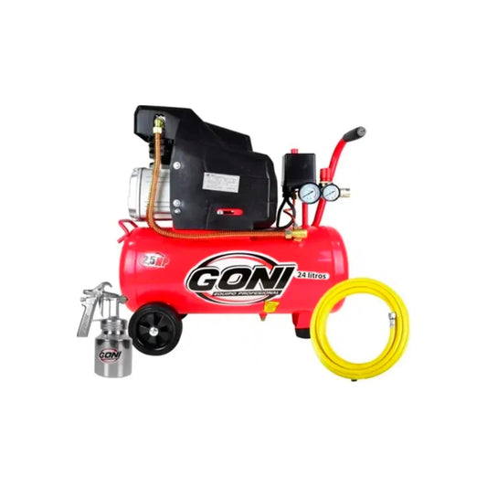 Compresora 2.5 HP 24 litros con accesorios Goni 940P