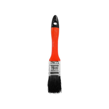 Brocha para pintura de 1 pulgada (25.4mm) con mango naranja y negro, cerdas negras