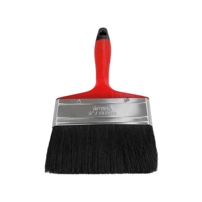 Brocha de pintura Óptima de 5 pulgadas (127mm) con mango rojo, cerdas negras y férula metálica para trabajos de pintura