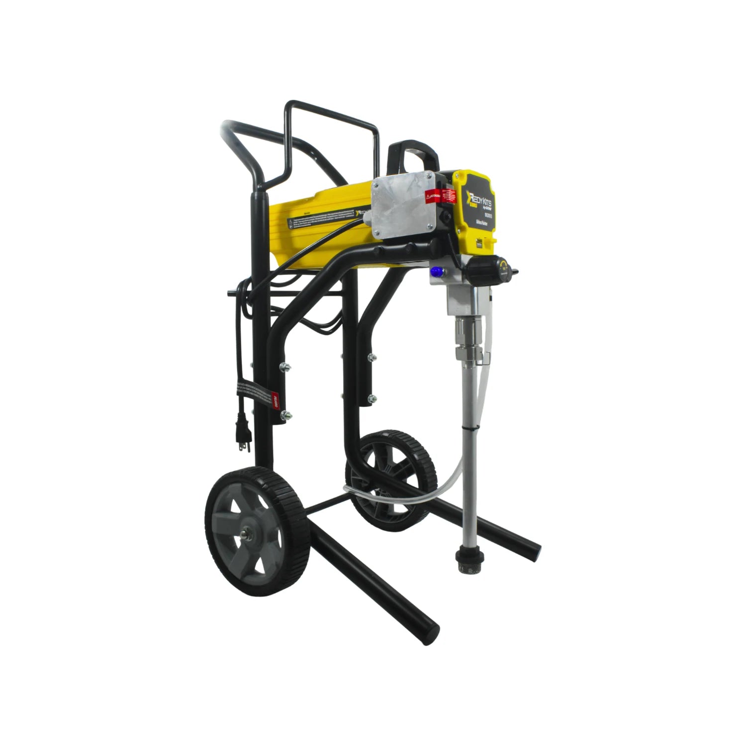 Equipo de pintura airless REDYKITS profesional, amarillo y negro, con ruedas para aplicación de alta presión