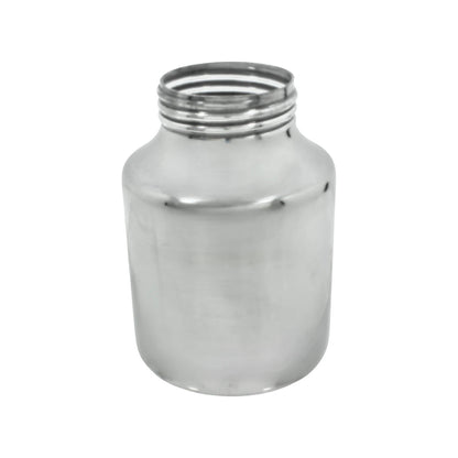 Vaso de aluminio plateado con rosca, repuesto para pistola de pintar, accesorio de pulverización.