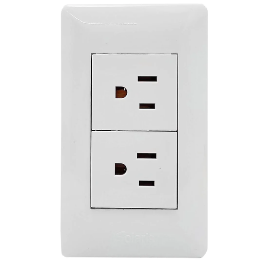 Placa 2 contactos blanca Solaris WB-61 ultra