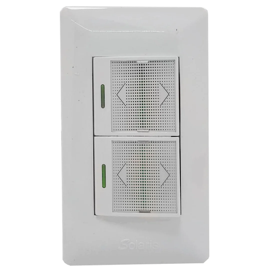 Placa 1 apagador/1 apagador escalera blanca Solaris 2WB2 ultra