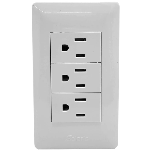 Placa 3 contactos blanca Solaris WB-613 ultra