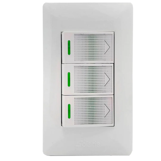 Placa 3 apagadores blanca Solaris WB-3 ultra