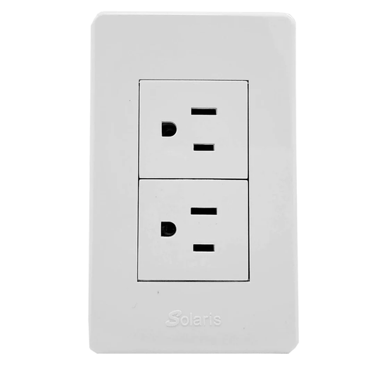 Placa 2 contactos blanca Solaris 8661BC