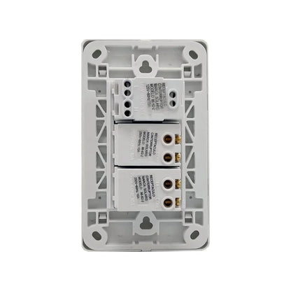 Placa 2 apagadores/1 contacto blanca Solaris 86622BC