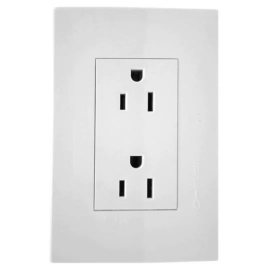Placa 2 contactos blanca push Solaris L-61