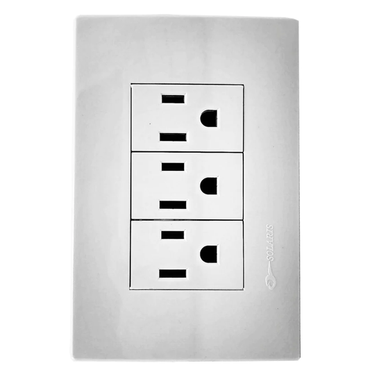 Placa 3 contactos blanca push Solaris L-61-3